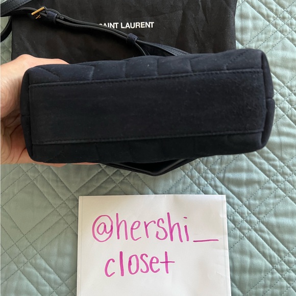 NWT Authentic YSL Yves Saint Laurent Toy LouLou Suede Navy - Picture 8 of 16